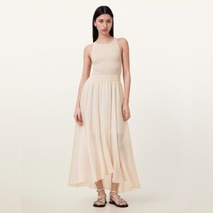 All Saints Cream Maxi Skirt